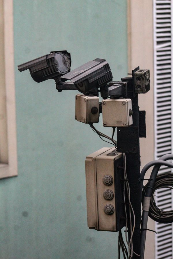 CCTV surveillance cameras used in facial recognition